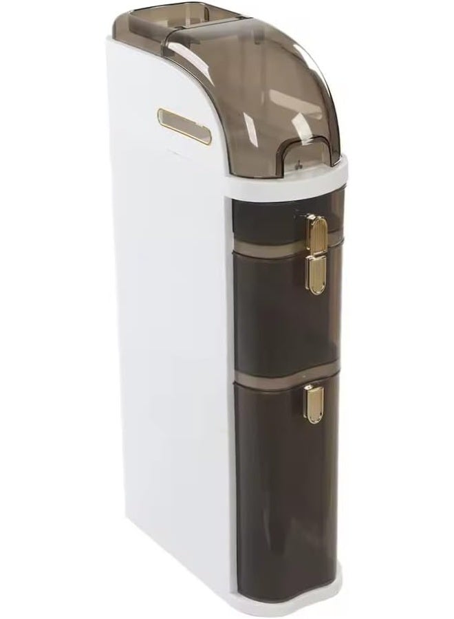Spaceshoop Slim Multilayer Bathroom Storage Cabinet Narrow Gap Organizer with Transparent Drawers and Gold Tone Handles for Toilet and Kitchen and Laundry Room Medium - Image 1